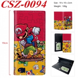 Super Mario Anime peripheral long three fold wallet 19x10x2cm