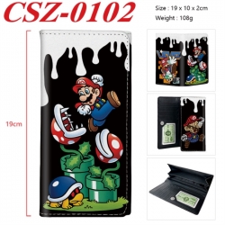 Super Mario Anime peripheral long three fold wallet 19x10x2cm