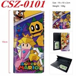 Super Mario Anime peripheral long three fold wallet 19x10x2cm