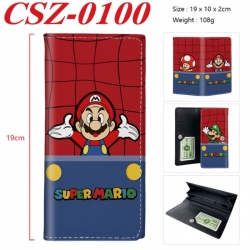 Super Mario Anime peripheral long three fold wallet 19x10x2cm