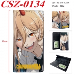 Chainsaw Man Anime peripheral long three fold wallet 19x10x2cm