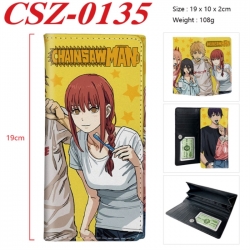 Chainsaw Man Anime peripheral long three fold wallet 19x10x2cm