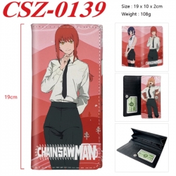 Chainsaw Man Anime peripheral long three fold wallet 19x10x2cm