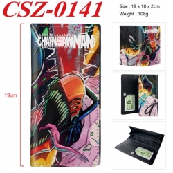 Chainsaw Man Anime peripheral long three fold wallet 19x10x2cm