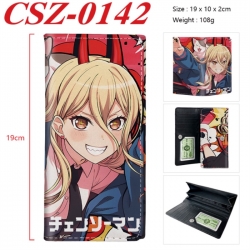 Chainsaw Man Anime peripheral long three fold wallet 19x10x2cm