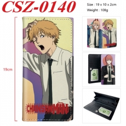 Chainsaw Man Anime peripheral long three fold wallet 19x10x2cm
