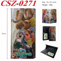 Zootopia Anime peripheral long three fold wallet 19x10x2cm