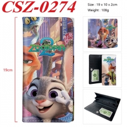 Zootopia Anime peripheral long three fold wallet 19x10x2cm