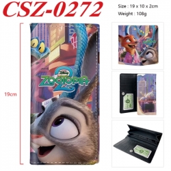 Zootopia Anime peripheral long three fold wallet 19x10x2cm