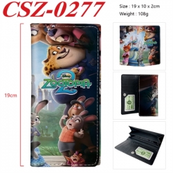 Zootopia Anime peripheral long three fold wallet 19x10x2cm