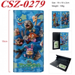 Zootopia Anime peripheral long three fold wallet 19x10x2cm