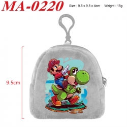 Super Mario Anime cartoon plush coin purse 9.5X9.5X4cm