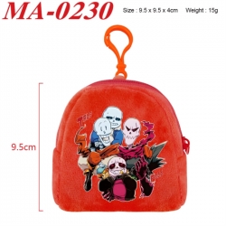 Undertale Anime cartoon plush coin purse 9.5X9.5X4cm