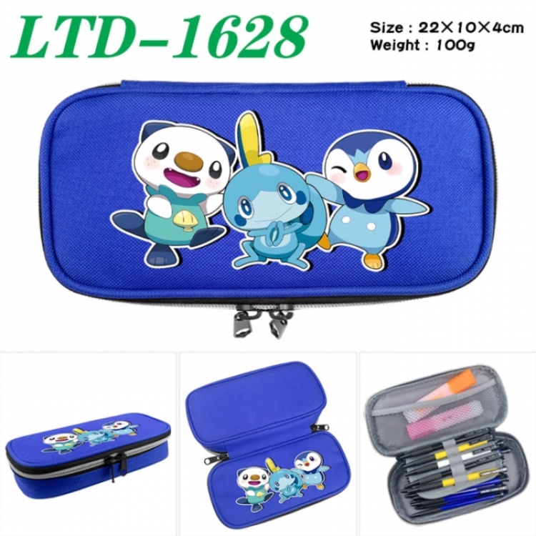 Pokemon Anime Waterproof canvas zipper clamshell pencil case pencil case 22x10x4cm