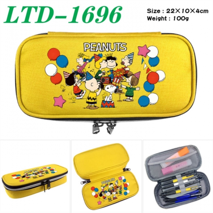 Peanuts Anime Waterproof canvas zipper clamshell pencil case pencil case 22x10x4cm