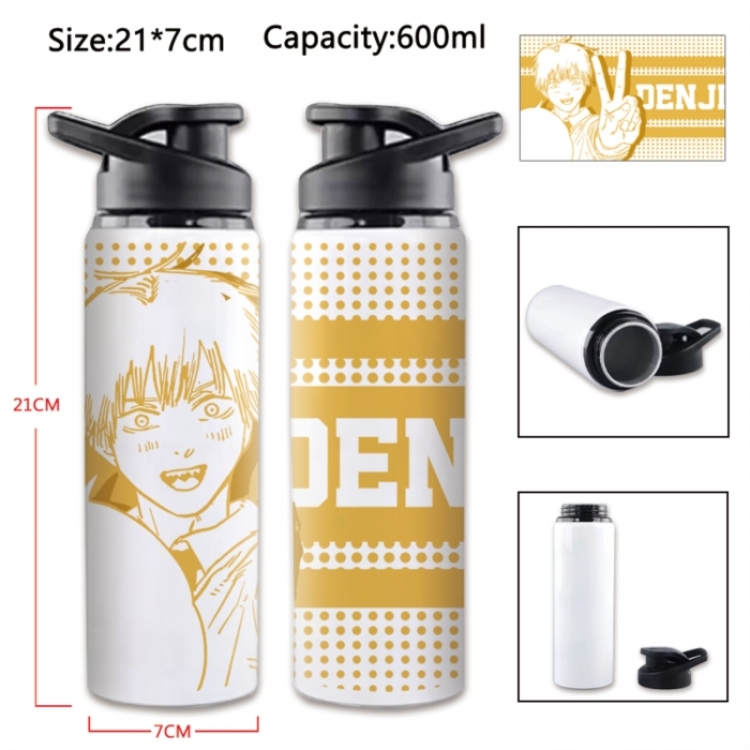 Chainsaw Man Anime Printed Outdoor Sports Water Bottle 600ml 21x7cm