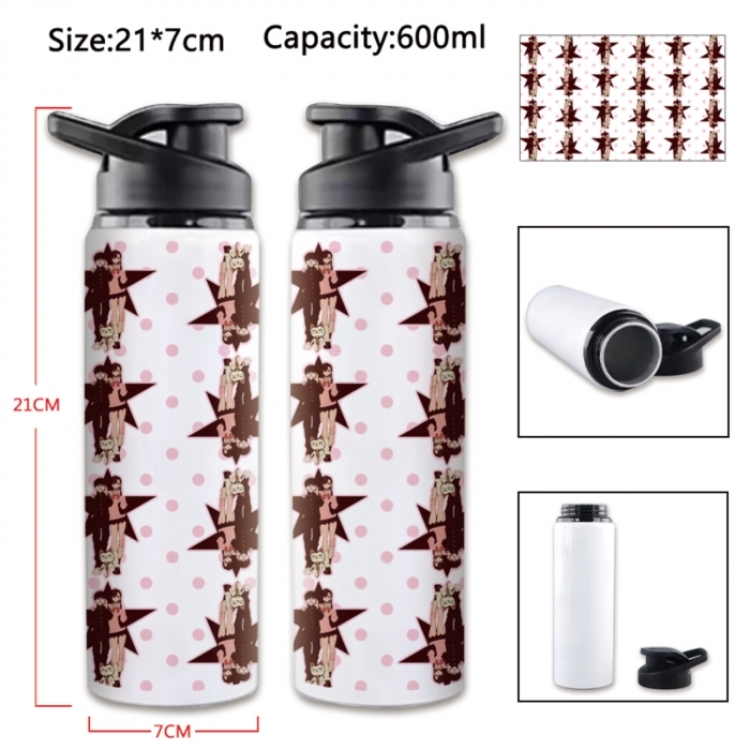 DANDADAN Anime Printed Outdoor Sports Water Bottle 600ml 21x7cm