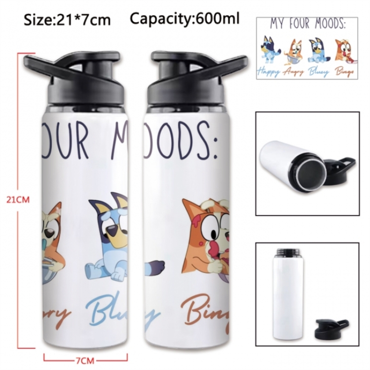 Bluey Anime Printed Outdoor Sports Water Bottle 600ml 21x7cm