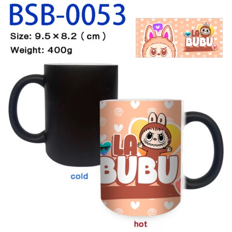 Labubu Anime peripherals color changing ceramic cup tea cup mug 9.5X8.2cm