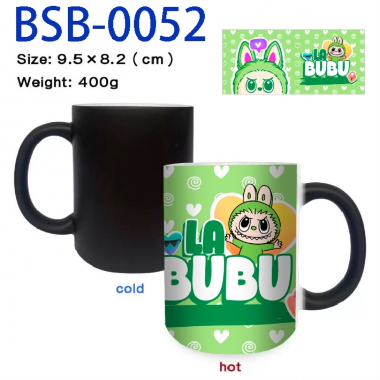 Labubu Anime peripherals color changing ceramic cup tea cup mug 9.5X8.2cm