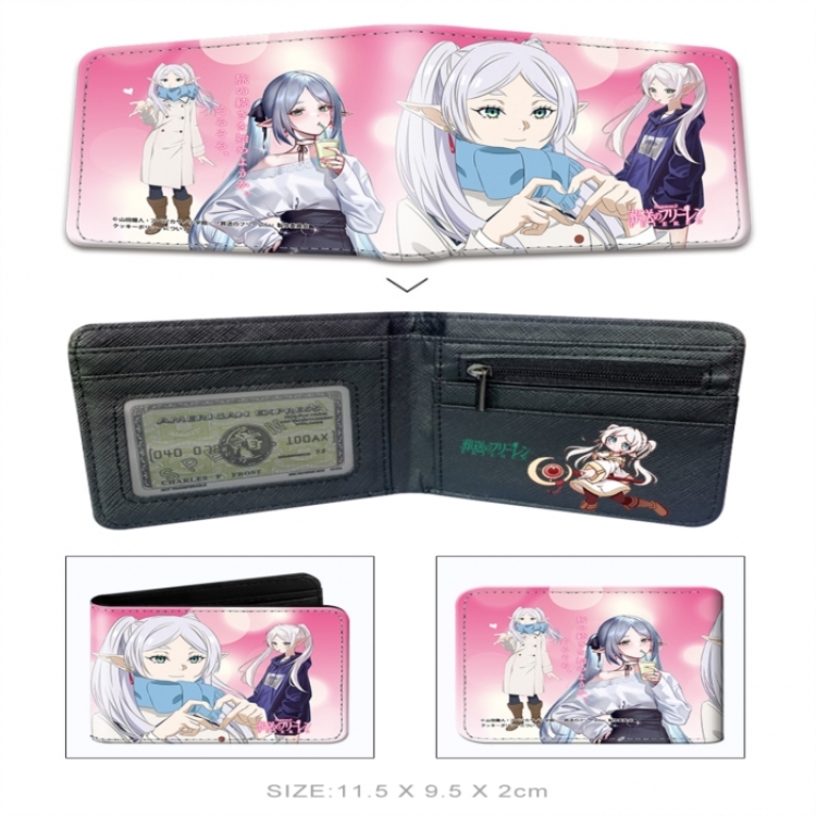 Frieren: Beyond Journey's 3D concave convex two fold  shortshort wallet leather wallet 11X9.5 60G