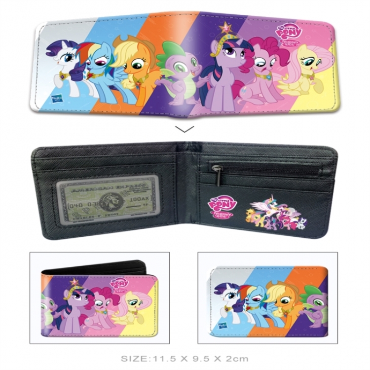 My Little Pony 3D concave convex two fold  shortshort wallet leather wallet 11X9.5 60G
