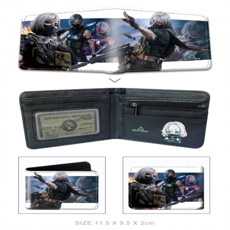 Operation Delta 3D concave convex two fold  shortshort wallet leather wallet 11X9.5 60G