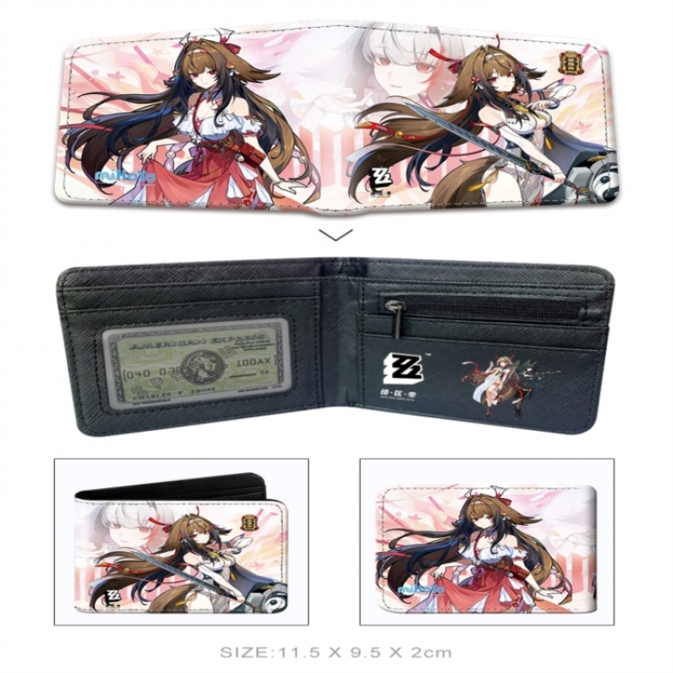 Zenless Zone Zero 3D concave convex two fold  shortshort wallet leather wallet 11X9.5 60G