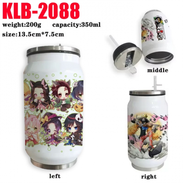 Demon Slayer Kimets Anime Printed Stainless Steel Insulated Cup Straw Water Cup 350ML