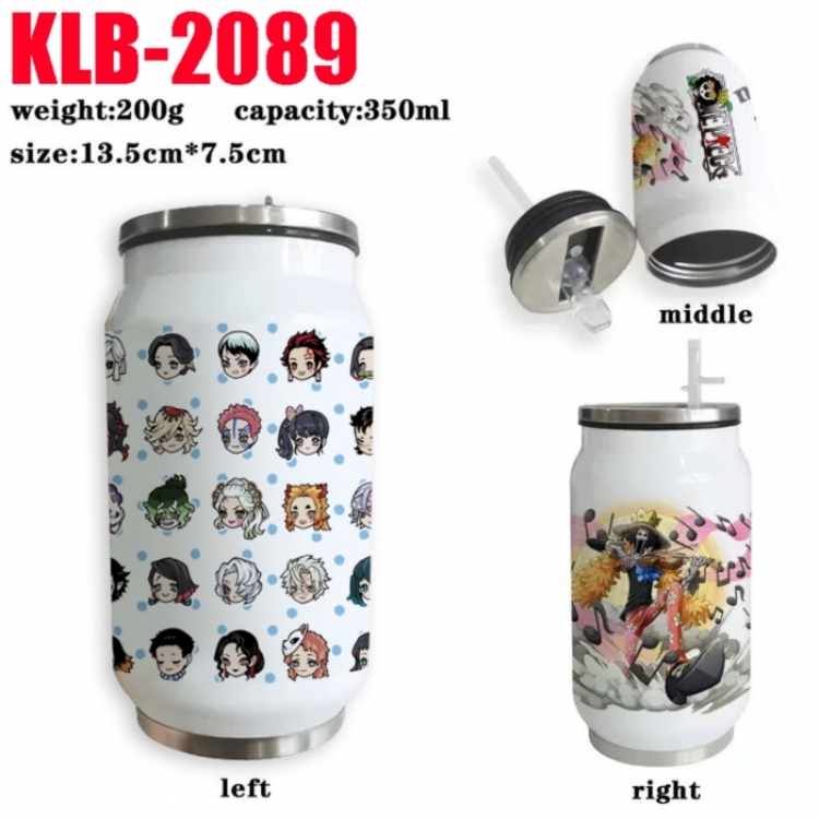 Demon Slayer Kimets Anime Printed Stainless Steel Insulated Cup Straw Water Cup 350ML