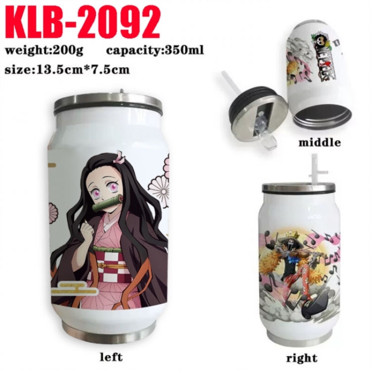 Demon Slayer Kimets Anime Printed Stainless Steel Insulated Cup Straw Water Cup 350ML