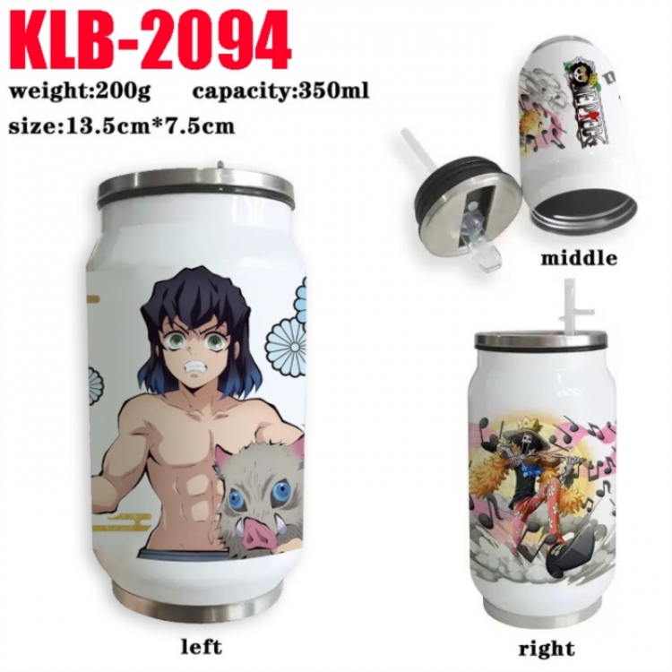 Demon Slayer Kimets Anime Printed Stainless Steel Insulated Cup Straw Water Cup 350ML