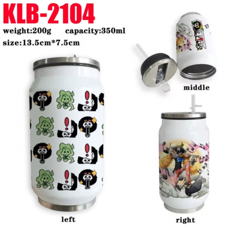 One Piece Anime Printed Stainless Steel Insulated Cup Straw Water Cup 350ML