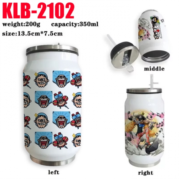 One Piece Anime Printed Stainless Steel Insulated Cup Straw Water Cup 350ML
