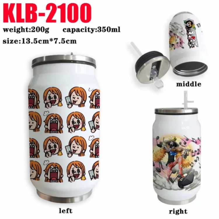 One Piece Anime Printed Stainless Steel Insulated Cup Straw Water Cup 350ML