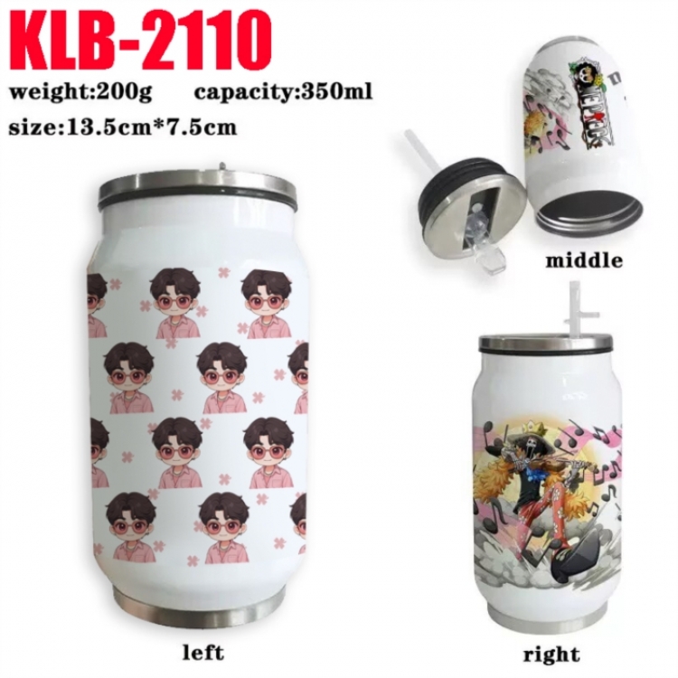 K-Pop Demon Hunters Anime Printed Stainless Steel Insulated Cup Straw Water Cup 350ML