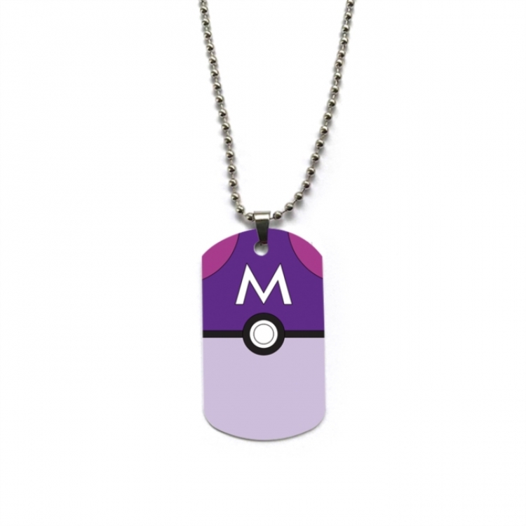 Pokemon Anime double-sided full color printed military brand necklace price for 5 pcs