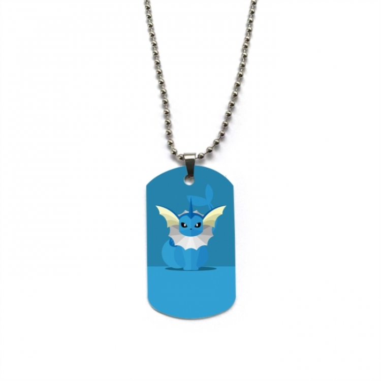 Pokemon Anime double-sided full color printed military brand necklace price for 5 pcs