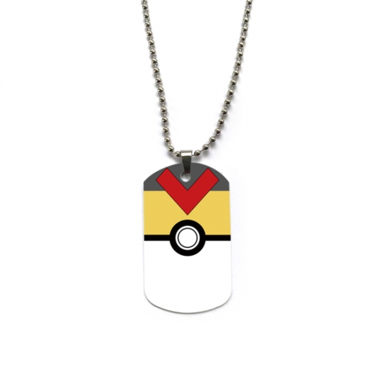Pokemon Anime double-sided full color printed military brand necklace price for 5 pcs