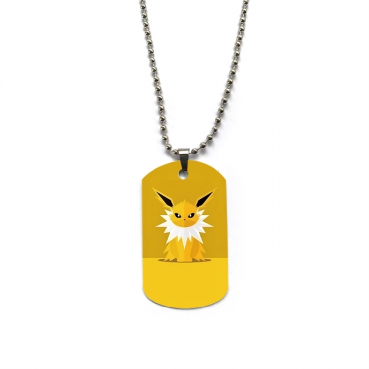Pokemon Anime double-sided full color printed military brand necklace price for 5 pcs