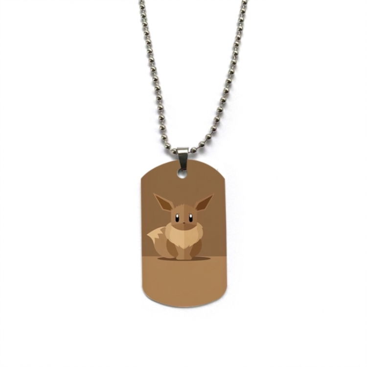 Pokemon Anime double-sided full color printed military brand necklace price for 5 pcs