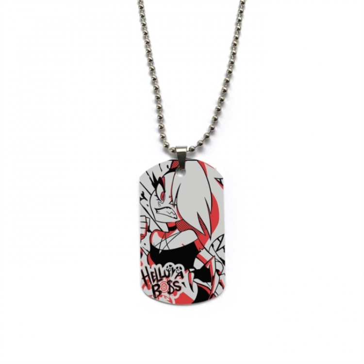 Hazbin Hotel Anime double-sided full color printed military brand necklace price for 5 pcs