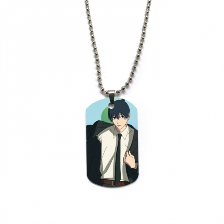 Chainsaw Man Anime double-sided full color printed military brand necklace price for 5 pcs