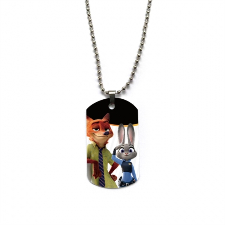 Zootopia Anime double-sided full color printed military brand necklace price for 5 pcs