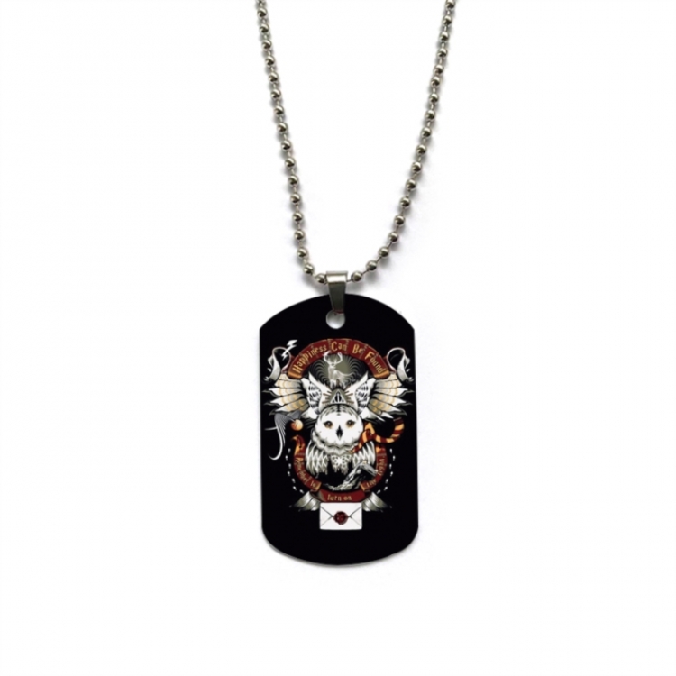 Harry Potter Anime double-sided full color printed military brand necklace price for 5 pcs