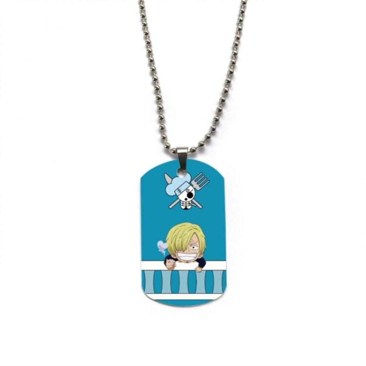 One Piece Anime double-sided full color printed military brand necklace price for 5 pcs