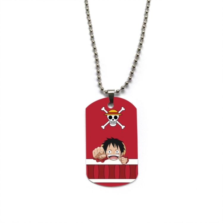 One Piece Anime double-sided full color printed military brand necklace price for 5 pcs