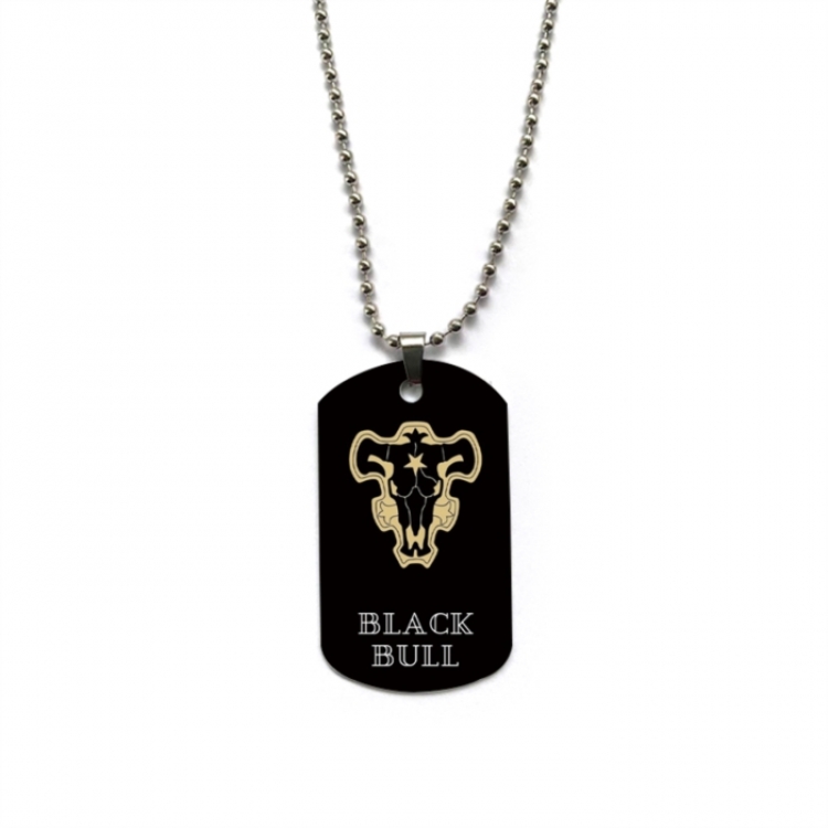Black Clover Anime double-sided full color printed military brand necklace price for 5 pcs