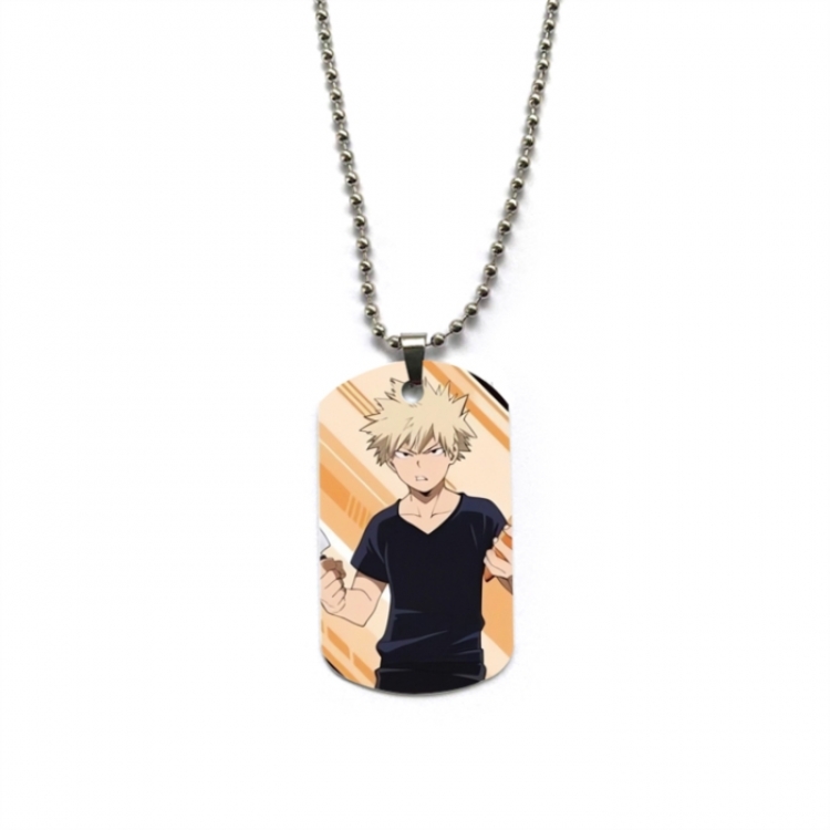 My Hero Academia Anime double-sided full color printed military brand necklace price for 5 pcs