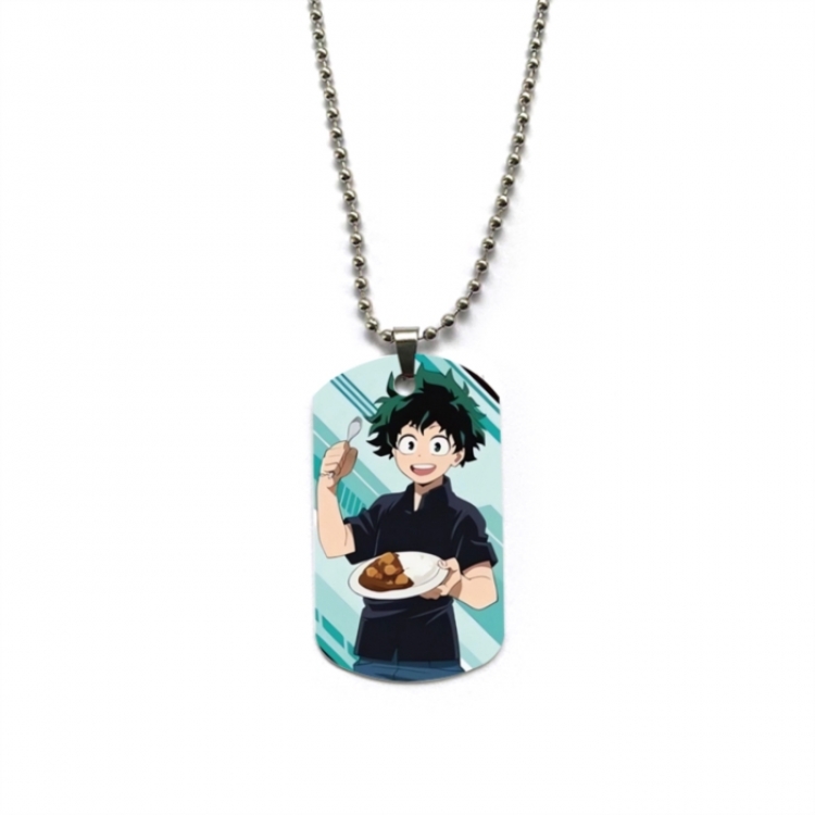 My Hero Academia Anime double-sided full color printed military brand necklace price for 5 pcs
